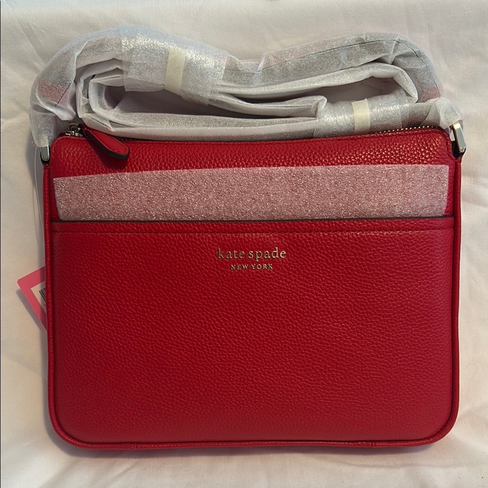 Kate Spade Run Around Pebbled Leather Medium Red Women's Bag